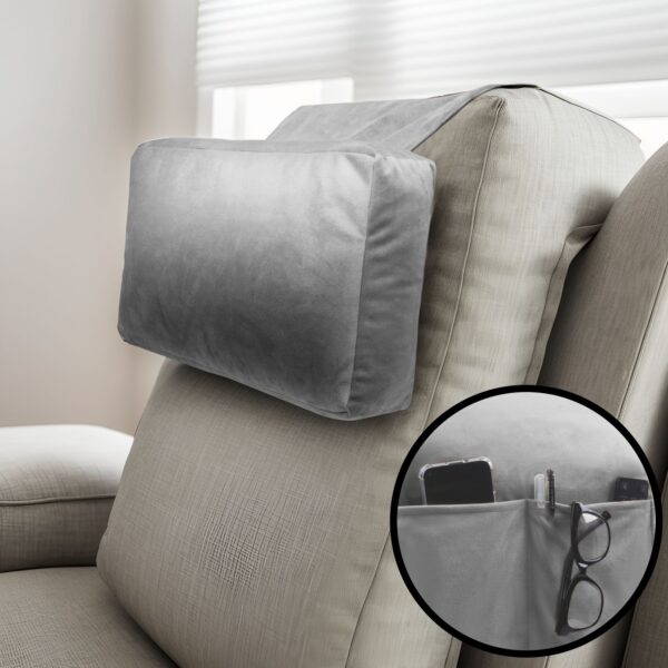 Recliner Headrest Pillow for Head, Neck, Back, Arm and Leg Support with Detachable Flap and Extra Pocket